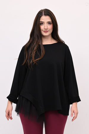 Felpa balza tulle - Nero