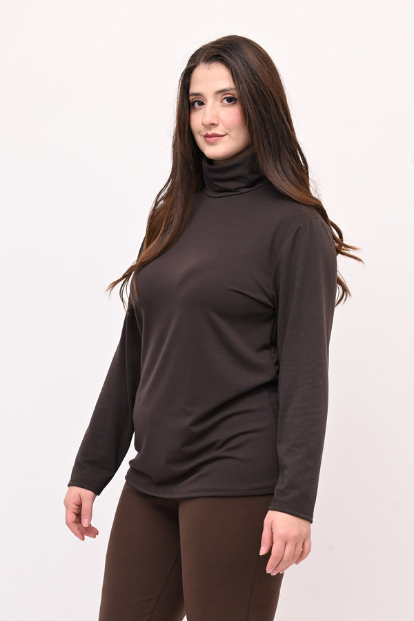 Lupetto viscosa felpato - Moro