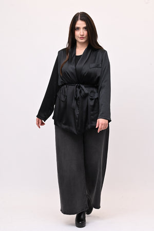 Giacca pigiama raso - Nero