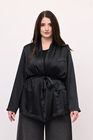 Giacca pigiama raso - Nero