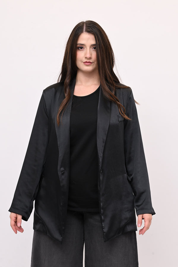 Giacca pigiama raso - Nero