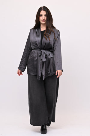 Giacca pigiama raso - Piombo