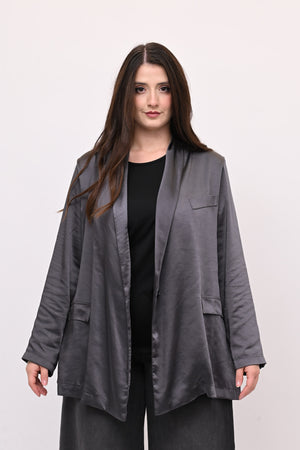 Giacca pigiama raso - Piombo