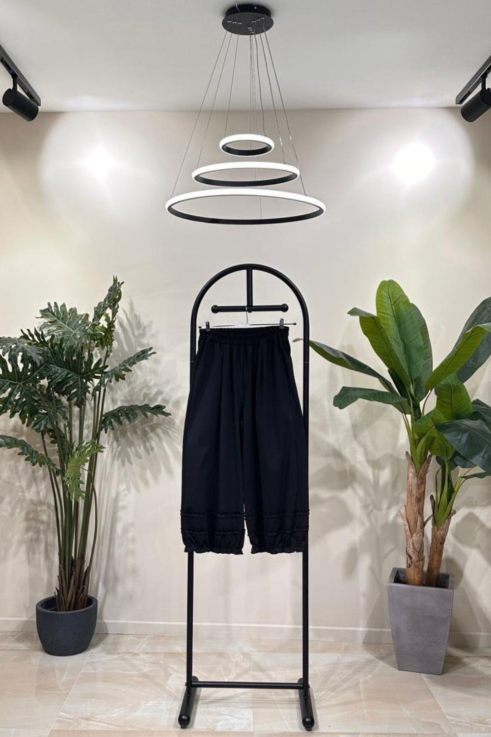 Pantalone 3 rouches - Nero