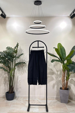 Pantalone 3 rouches - Nero