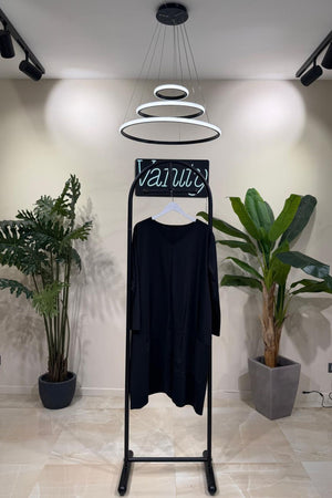 Abito ovetto cuciture - Nero