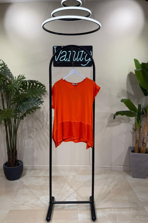 Maglia frange raso - Arancio