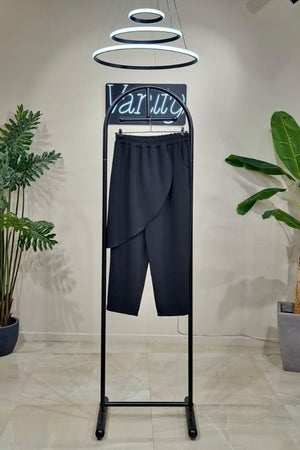 Pantalone pannello crespato - Nero