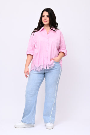 Camicia scatola pizzo - Rosa