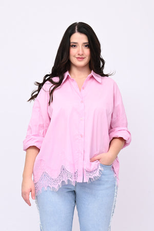 Camicia scatola pizzo - Rosa