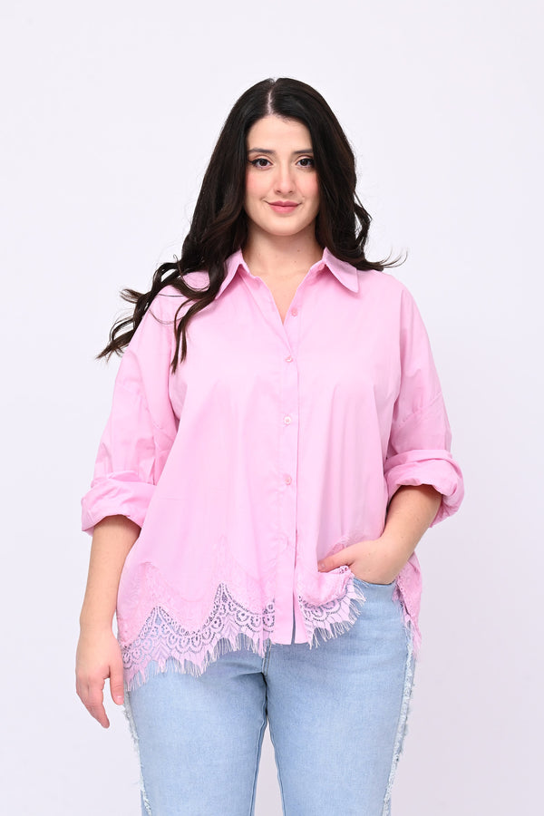 Camicia scatola pizzo - Rosa