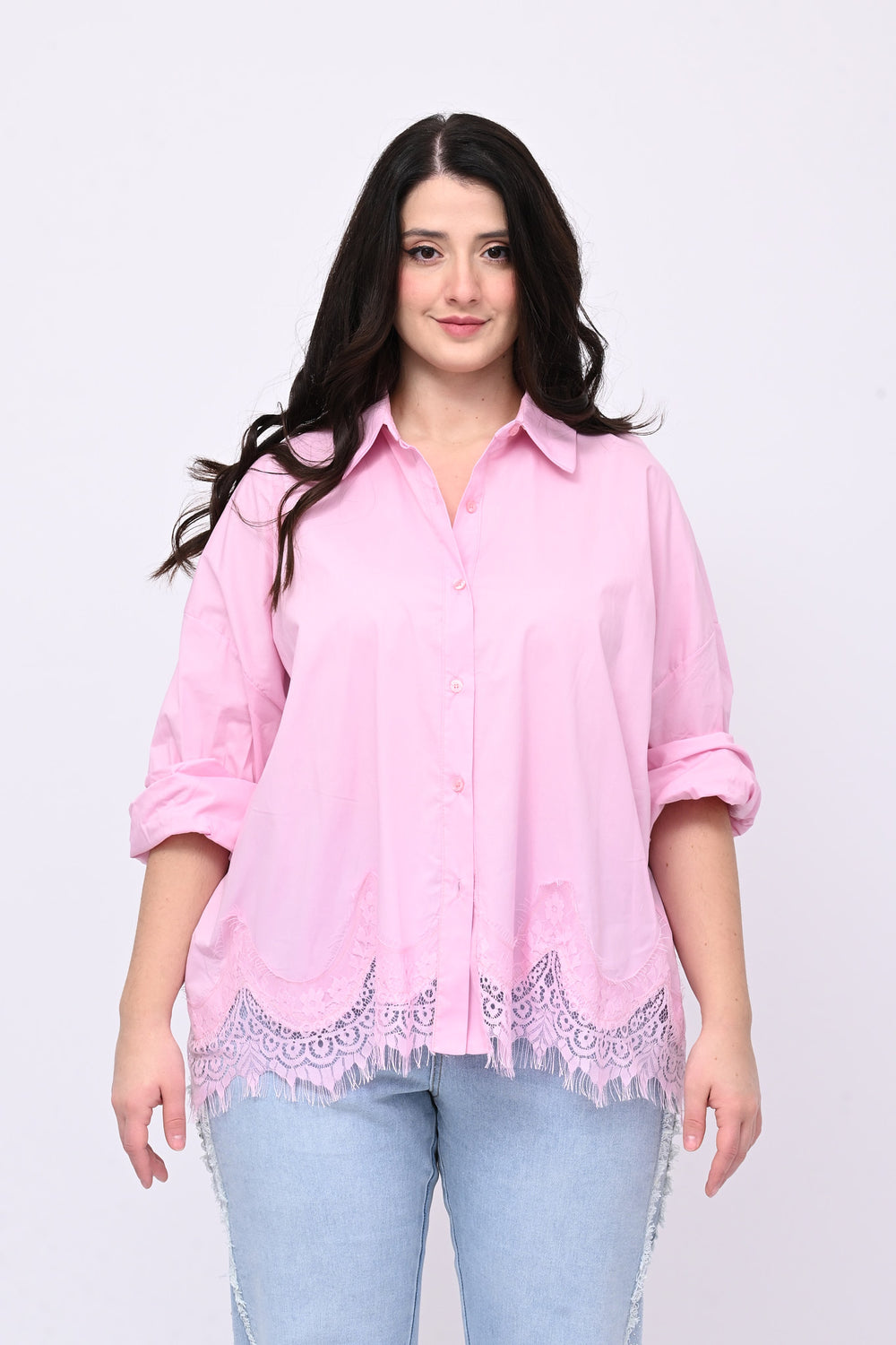 Camicia scatola pizzo - Rosa