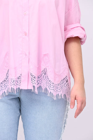 Camicia scatola pizzo - Rosa