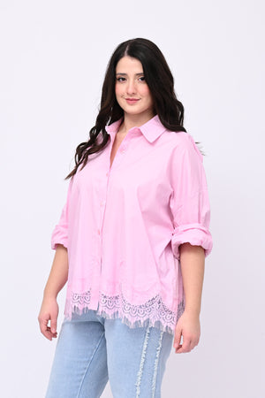 Camicia scatola pizzo - Rosa