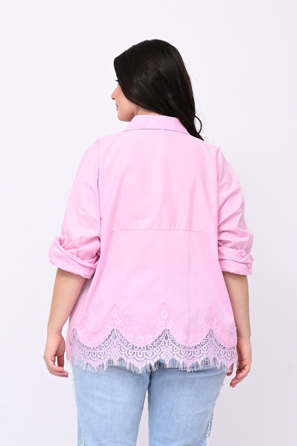 Camicia scatola pizzo - Rosa