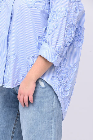 Camicia bacchettata ricamo - Oxford