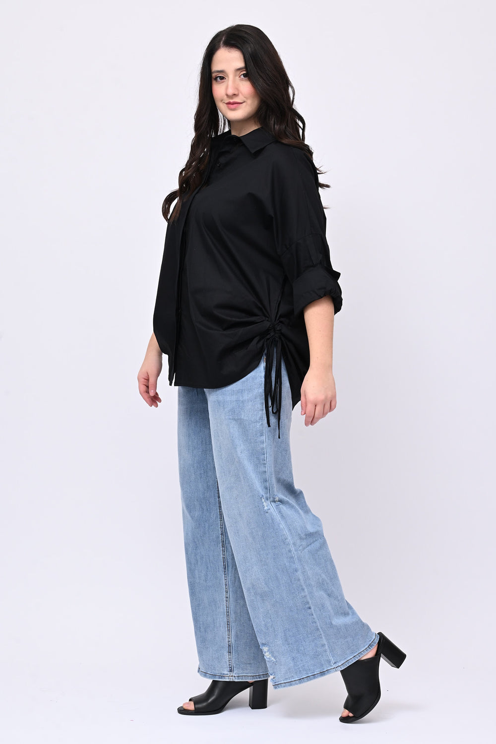 Camicia laccio laterale - Nero