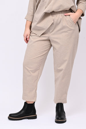 Pantalone elastico punto Milano - Sabbia