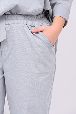 ELASTIC PANTS MILAN STITCH - GESSO