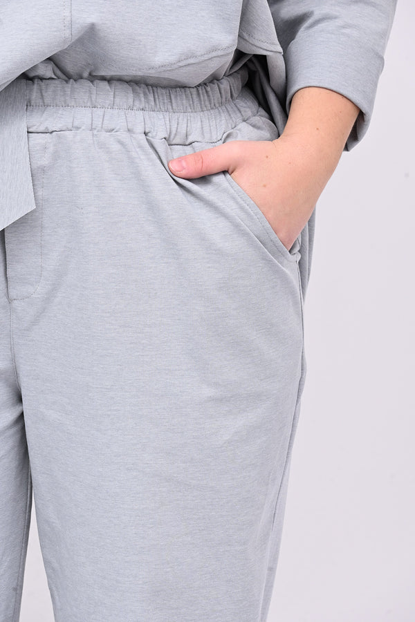 ELASTIC PANTS MILAN STITCH - GESSO