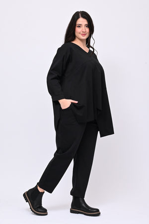 Stretch Milan Stitch Trousers - Black