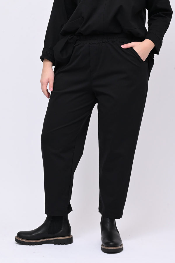 Stretch Milan Stitch Trousers - Black