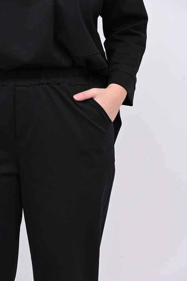 Stretch Milan Stitch Trousers - Black