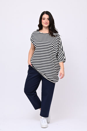 Stretch trousers with Milan stitch - Blue