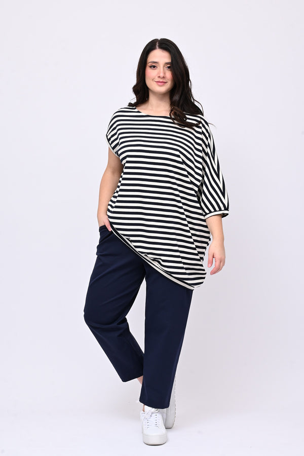 Stretch trousers with Milan stitch - Blue