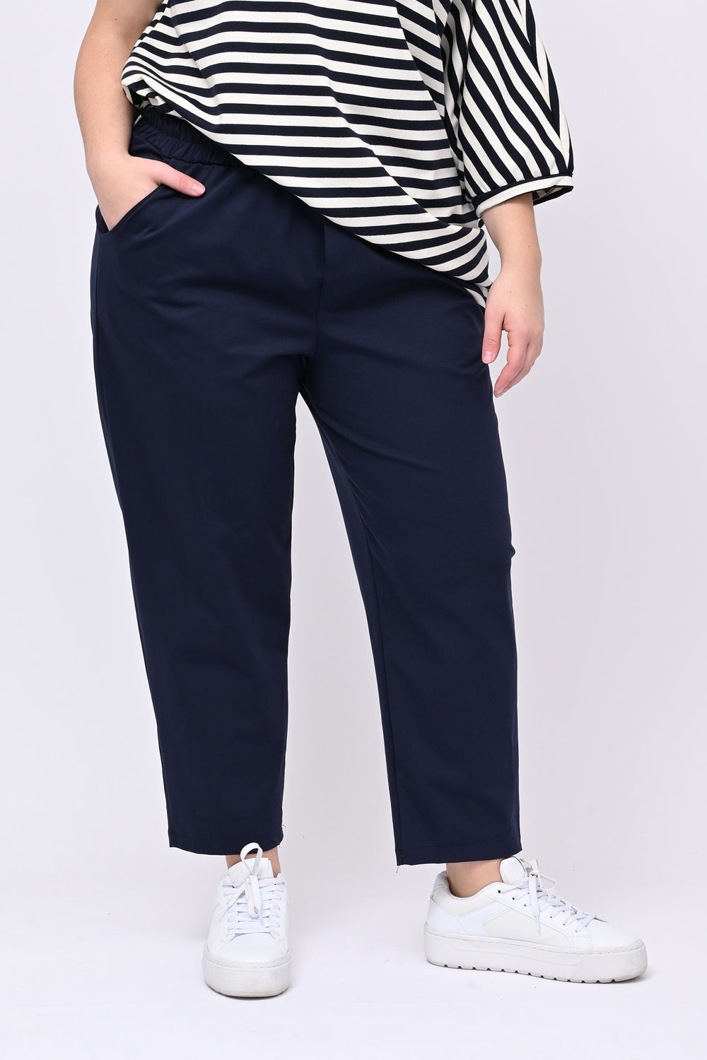 Pantalone elastico punto milano - Blu
