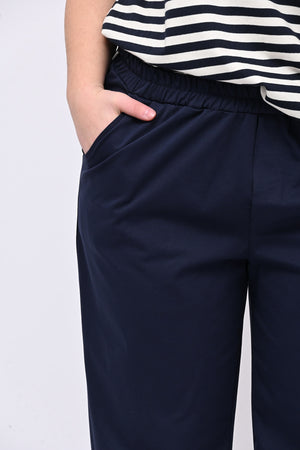 Stretch trousers with Milan stitch - Blue
