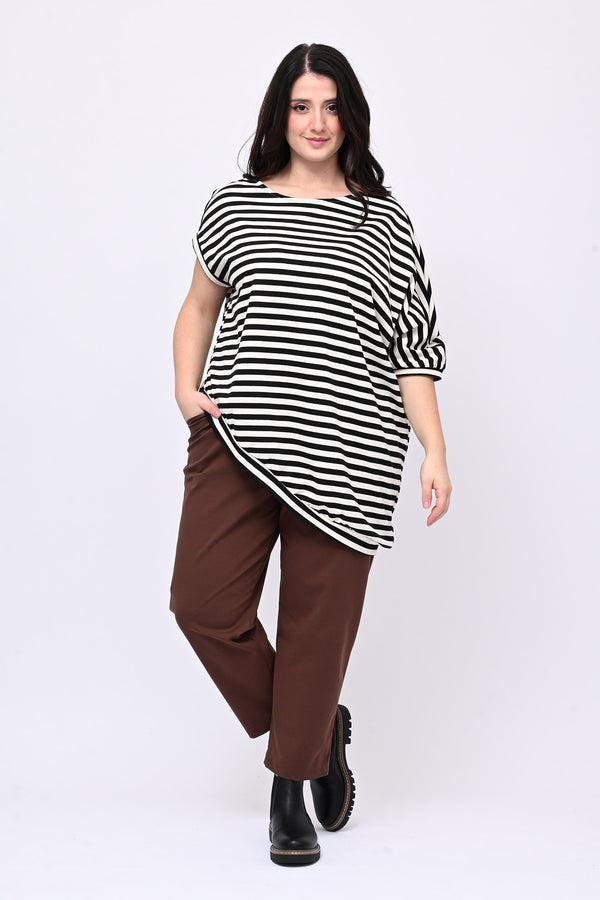 Pantalone elastico punto Milano - Bruciato