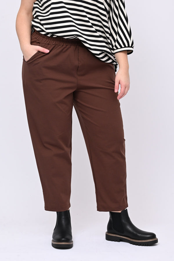 Pantalone elastico punto Milano - Bruciato