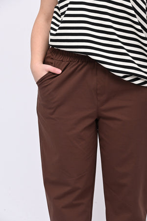 Pantalone elastico punto Milano - Bruciato