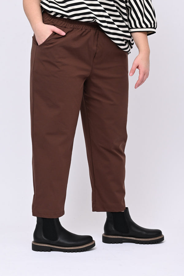 Pantalone elastico punto Milano - Bruciato