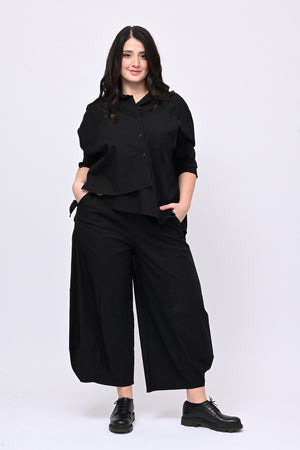 Camicia bengalina asimmetrica - Nero