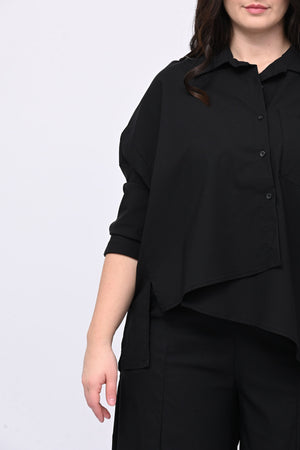 Camicia bengalina asimmetrica - Nero