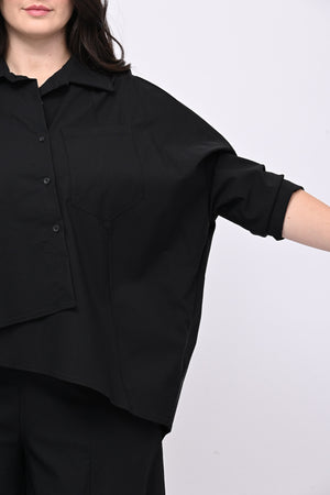 Camicia bengalina asimmetrica - Nero