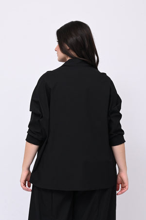 Camicia bengalina asimmetrica - Nero
