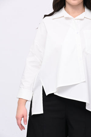 Camicia bengalina asimmetrica - Bianco