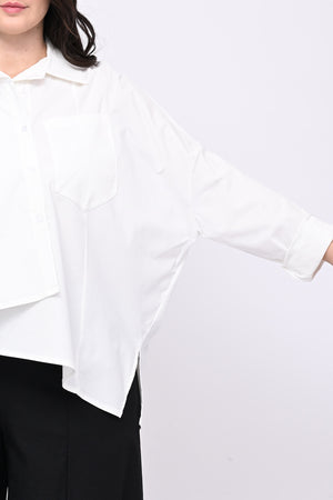 Camicia bengalina asimmetrica - Bianco