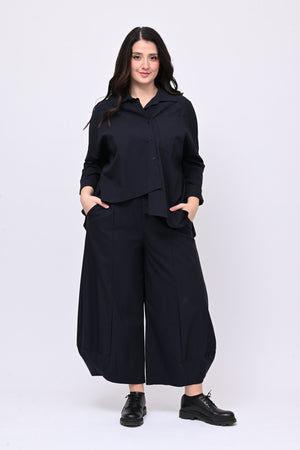 Camicia bengalina asimmetrica - Blu