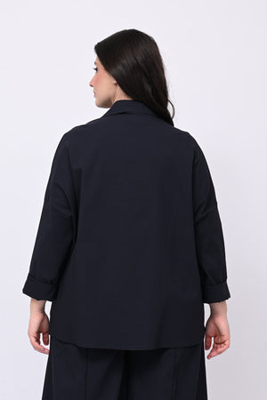 Camicia bengalina asimmetrica - Blu