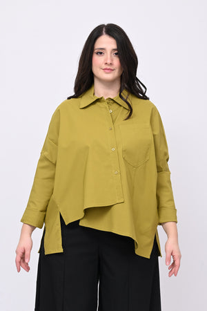 Camicia bengalina asimmetrica - Senape