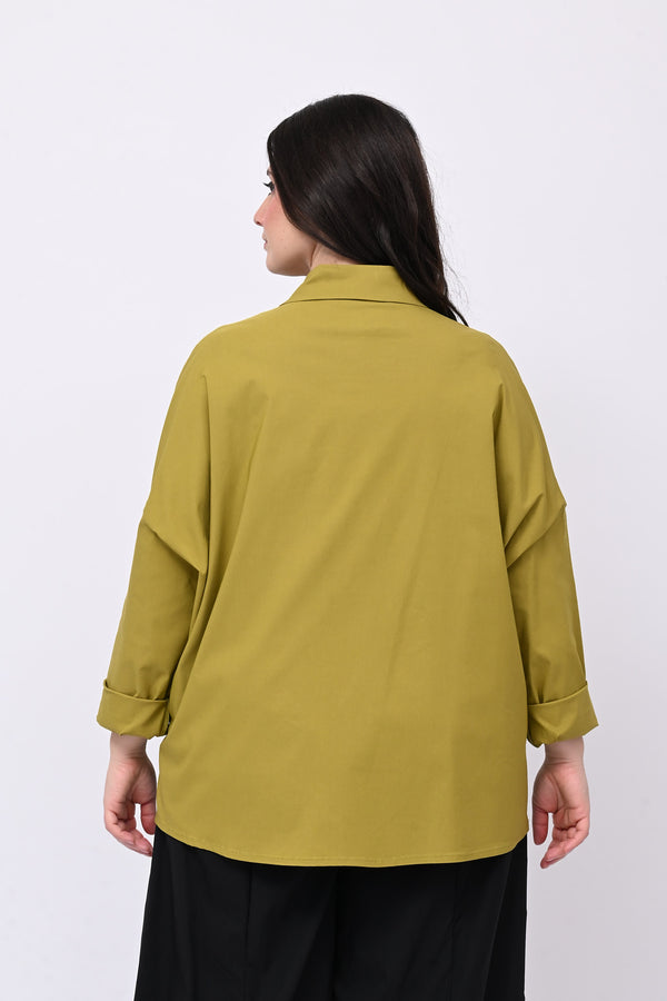 Camicia bengalina asimmetrica - Senape
