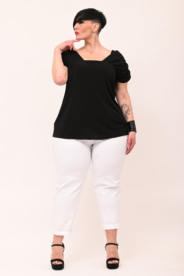 Blusa laccio collo - Nero