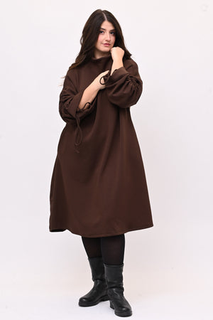 Abito scuba laccio maniche - Moro