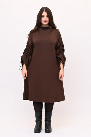 Abito scuba laccio maniche - Moro