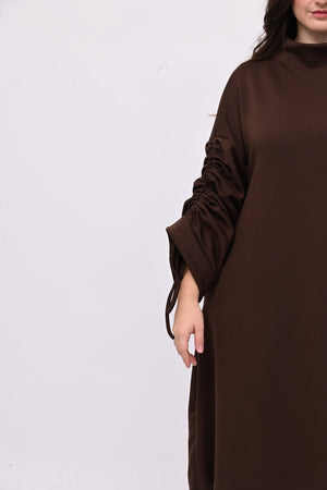 Abito scuba laccio maniche - Moro