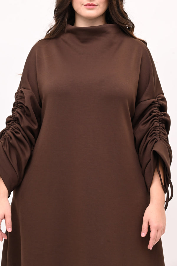 Abito scuba laccio maniche - Moro